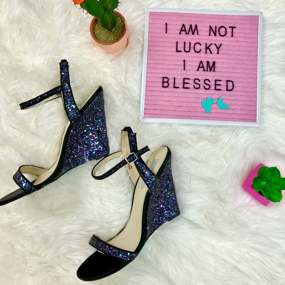 Sold 🛑Blue By Betsey Johnson Darci Glitter Wedge